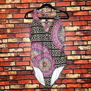 Colorful Mandala Print One Piece Swimsuit